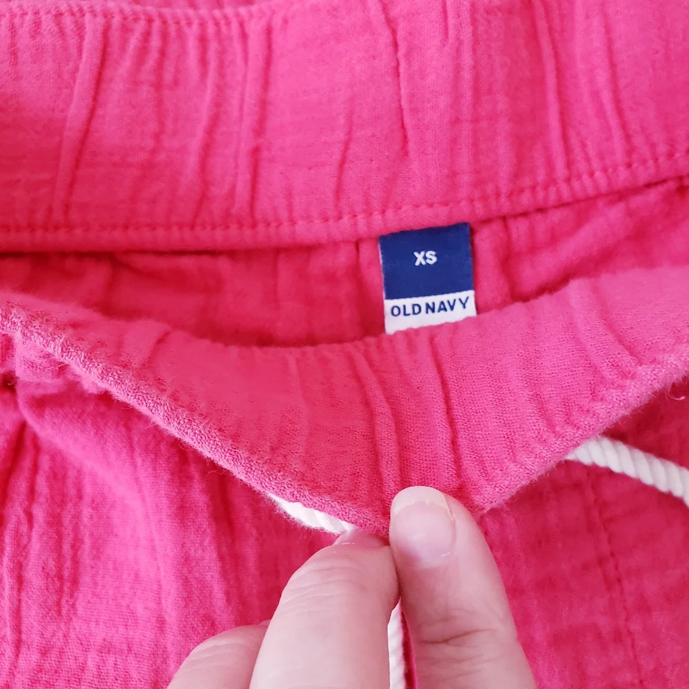 Old Navy Pink Cotton Top and Bottom Textured Frenchy Set Lounge Linen XS